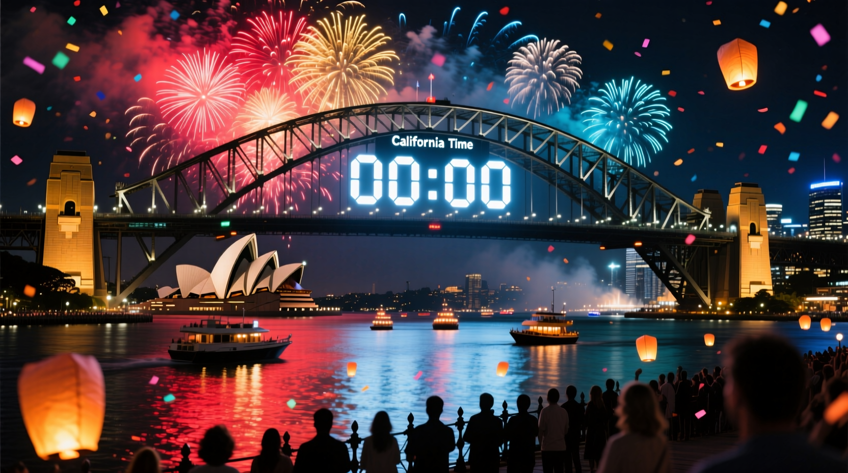 Sydney New Year at 5 PM California Time