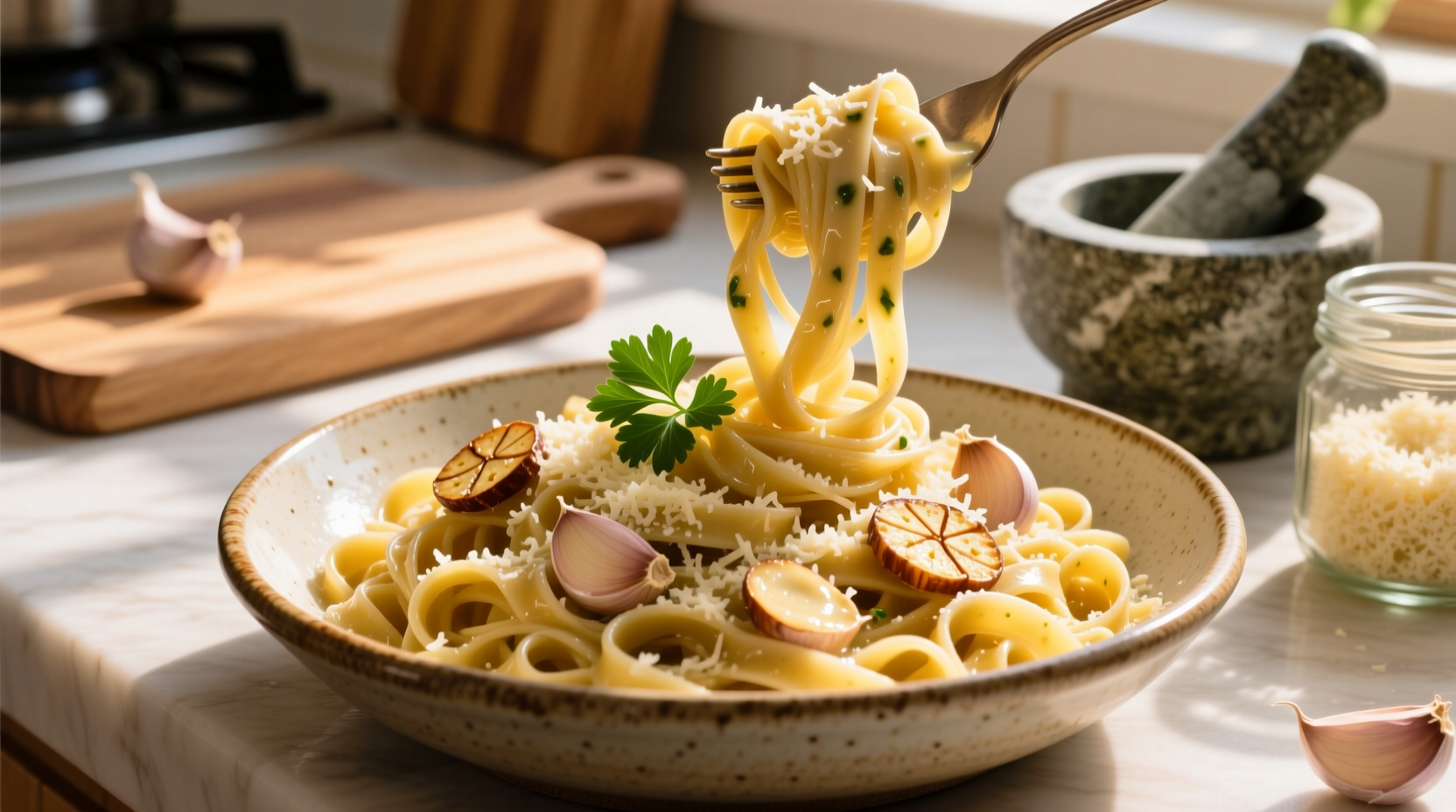 homemade garlic parmesan sauce