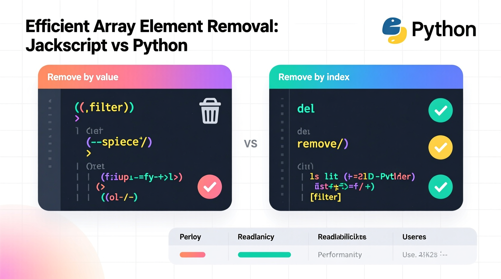 effective methods to remove elements from arrays in javascript and python