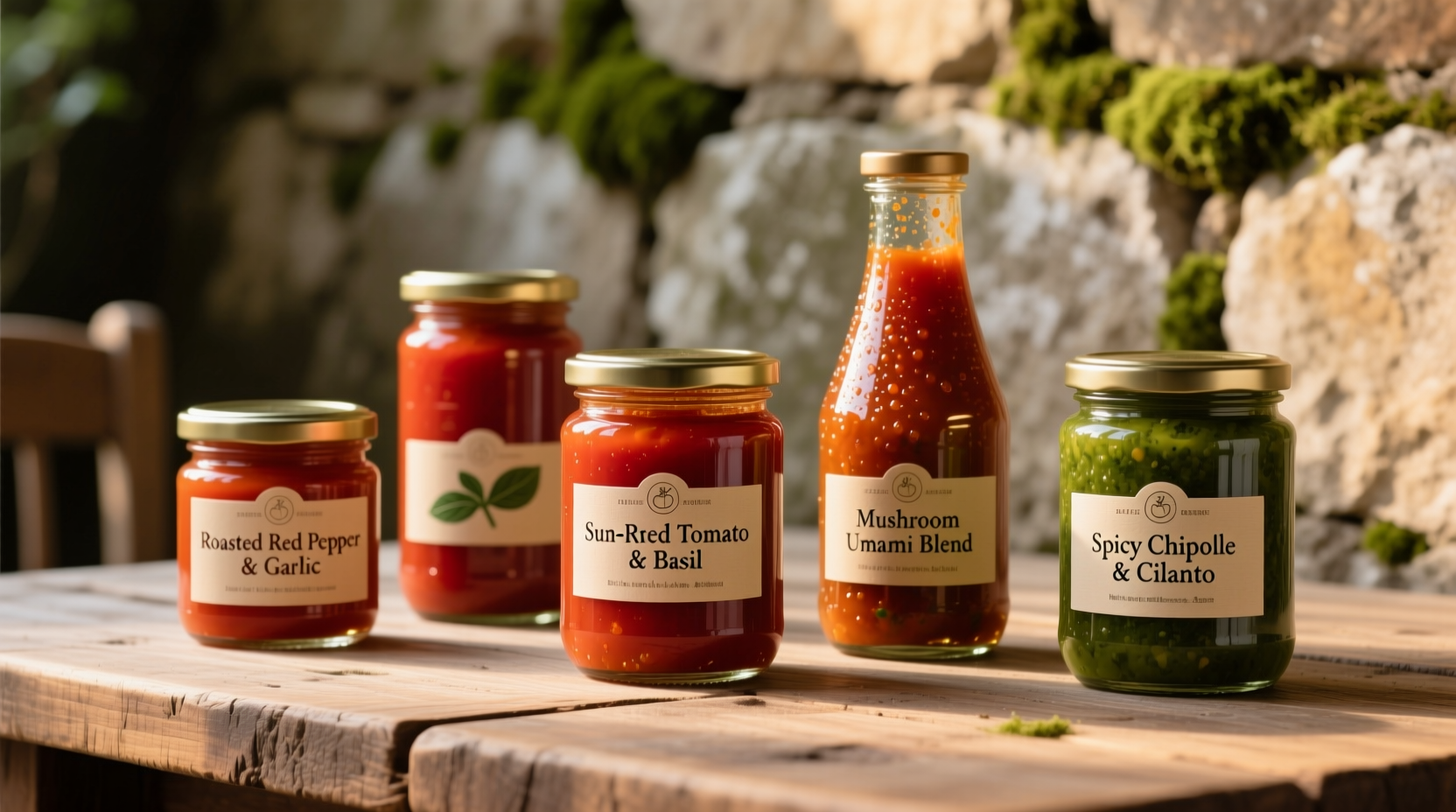 Tomato sauce alternatives in glass jars