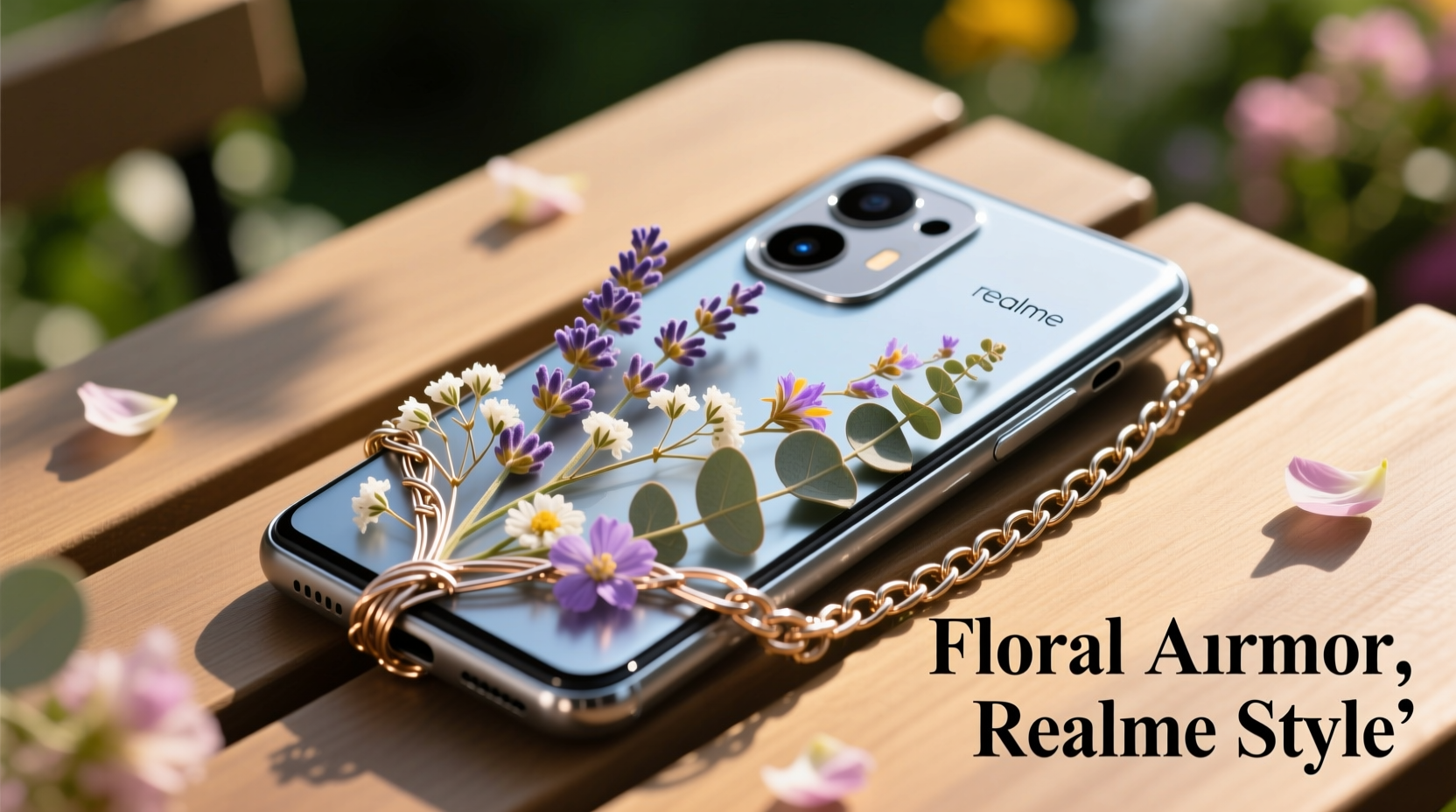 unique ways to style your realme phone with a flower chain case for both protection and flair