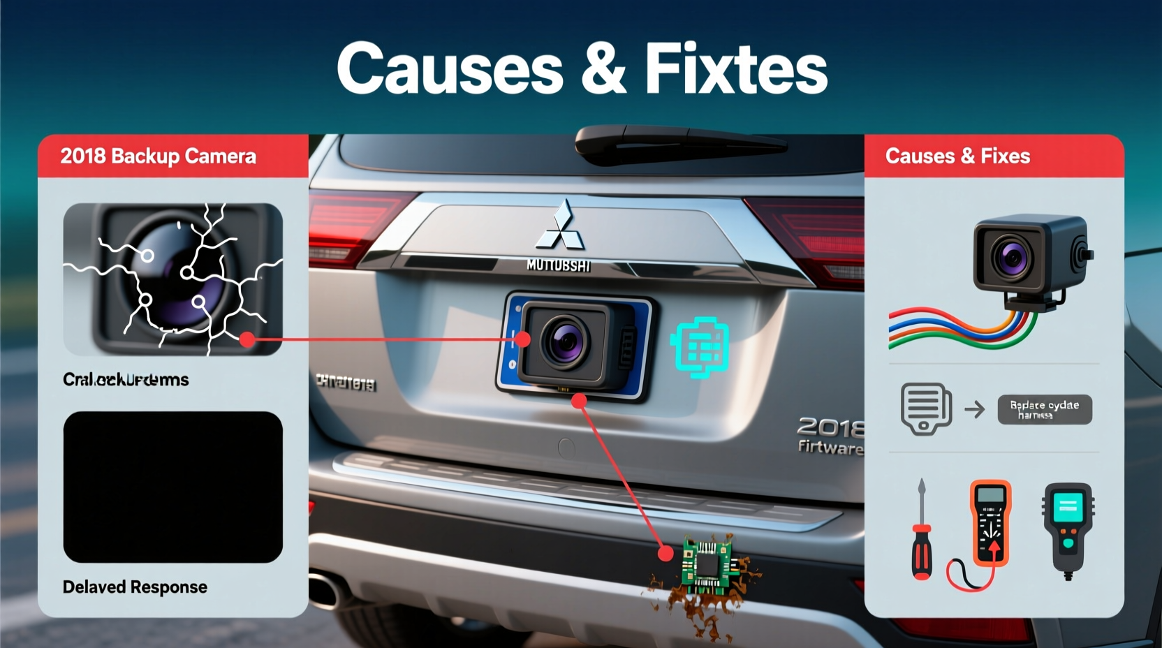 outlander 2018 backup camera fail