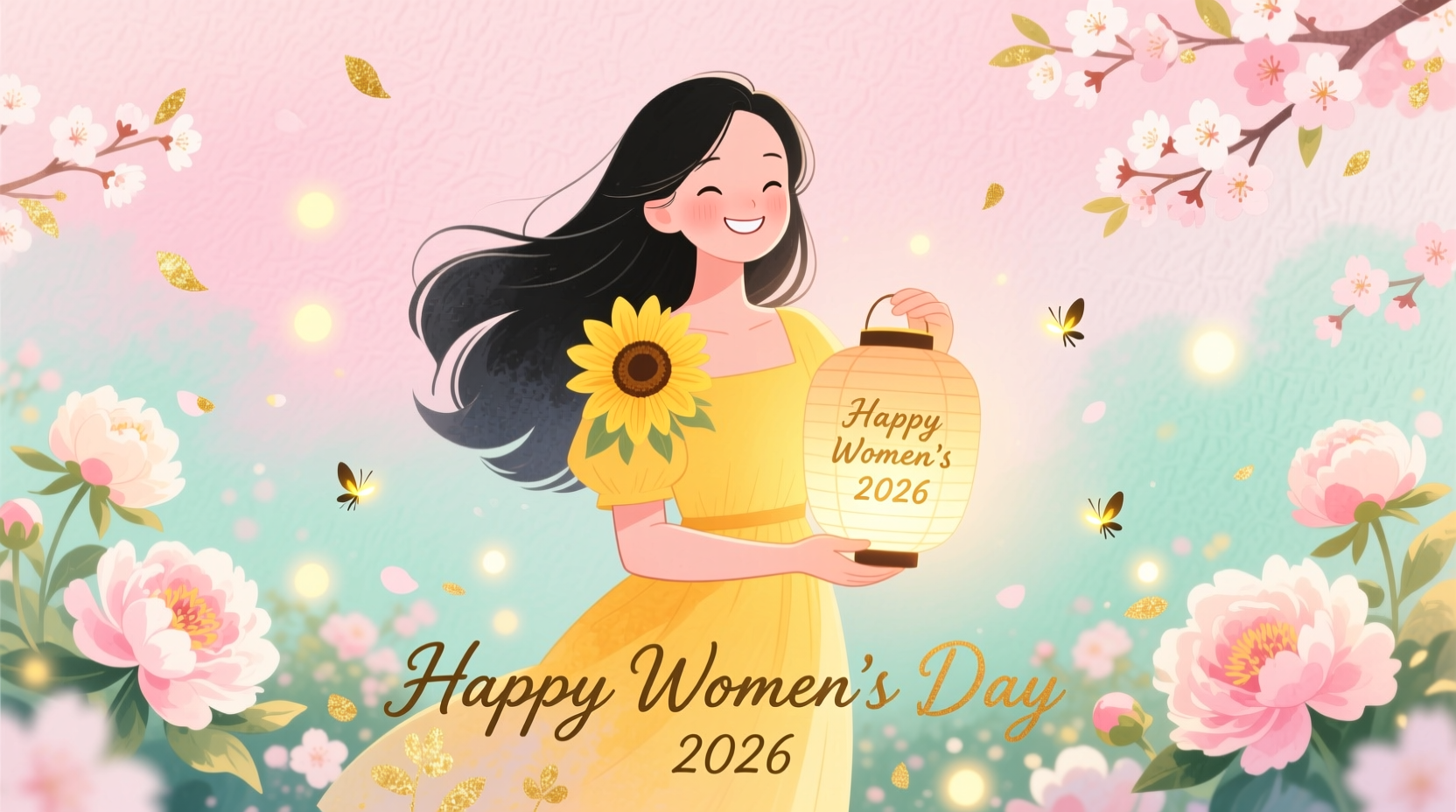 happy womens day greeting card
