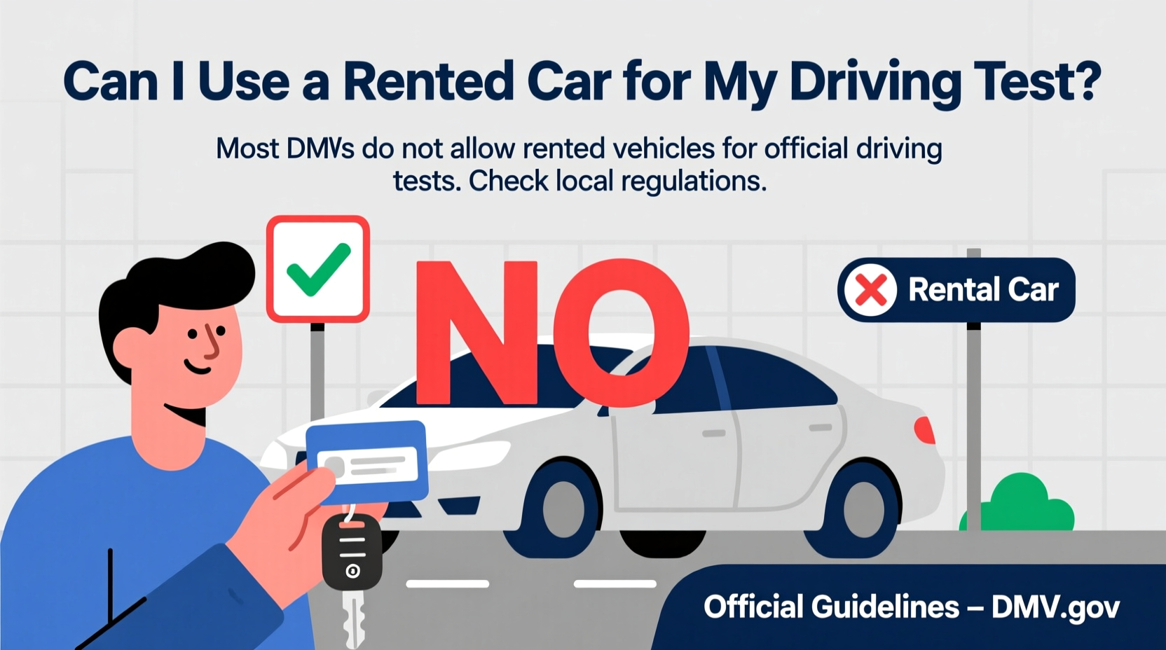 can i use a rented car for driving test