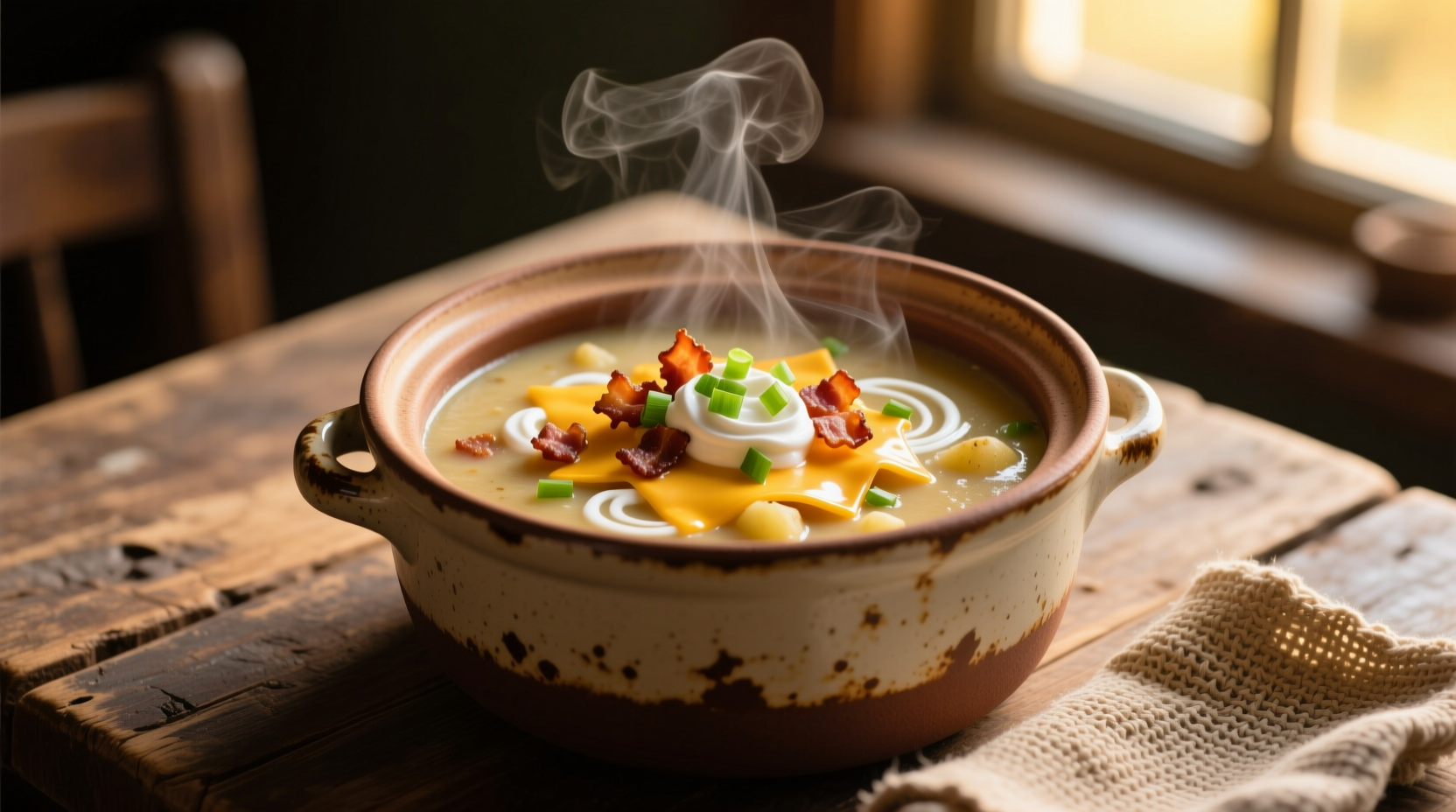 loaded potato soup in crock pot