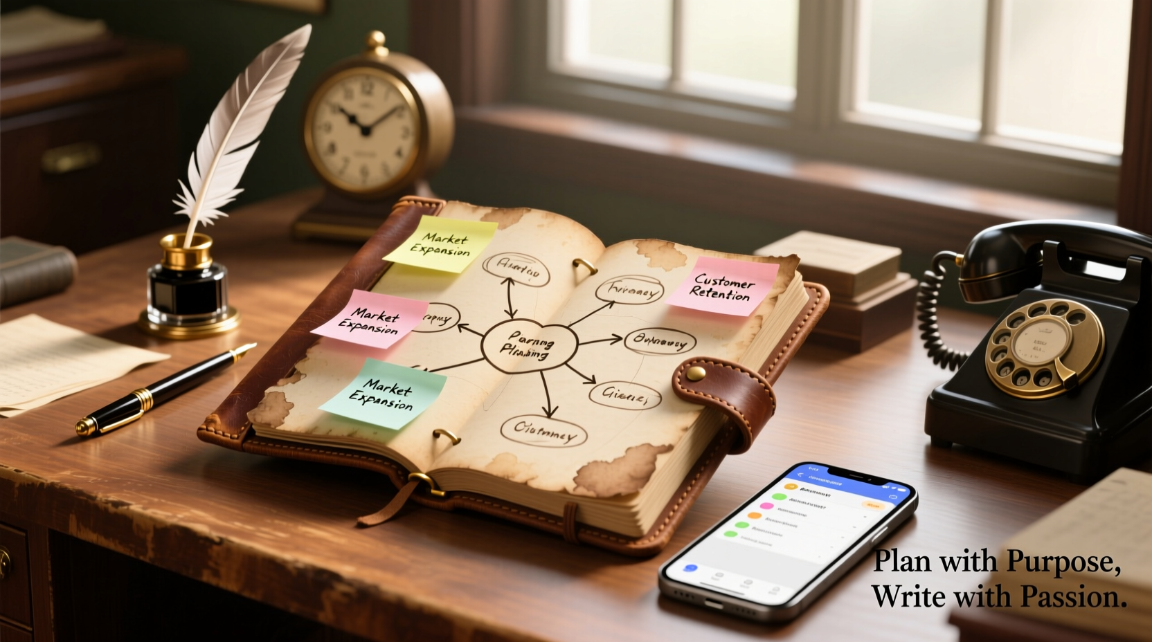 creative strategies for using a vintage notebook to enhance your business planning workflow