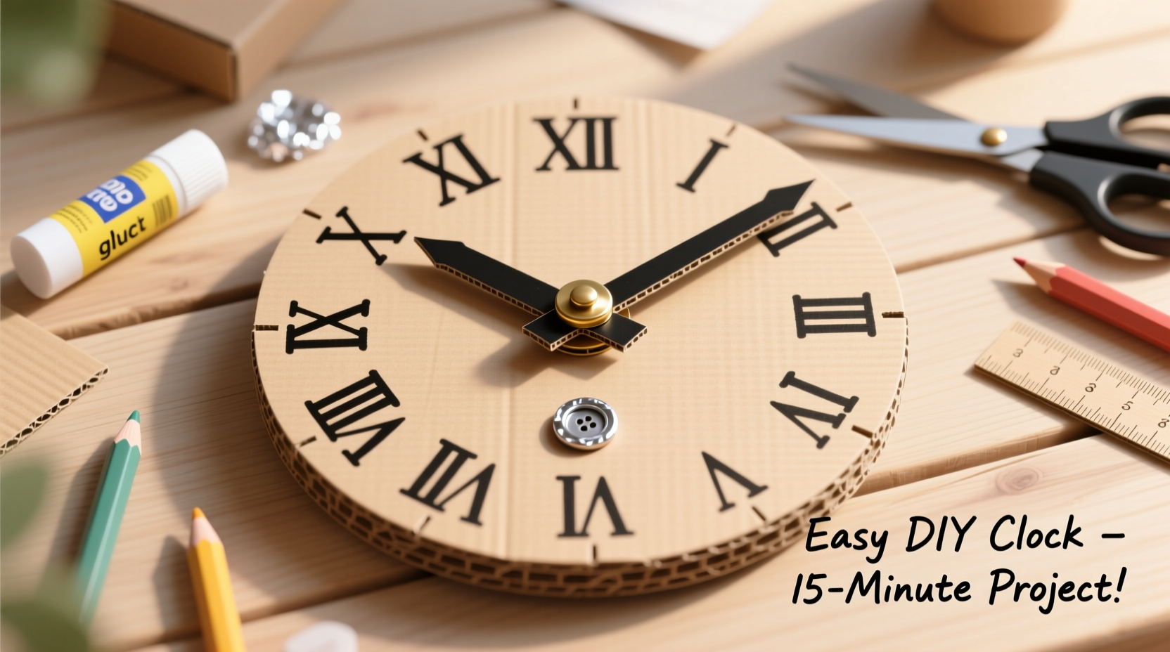 simple and creative diy cardboard clock tutorial for beginners