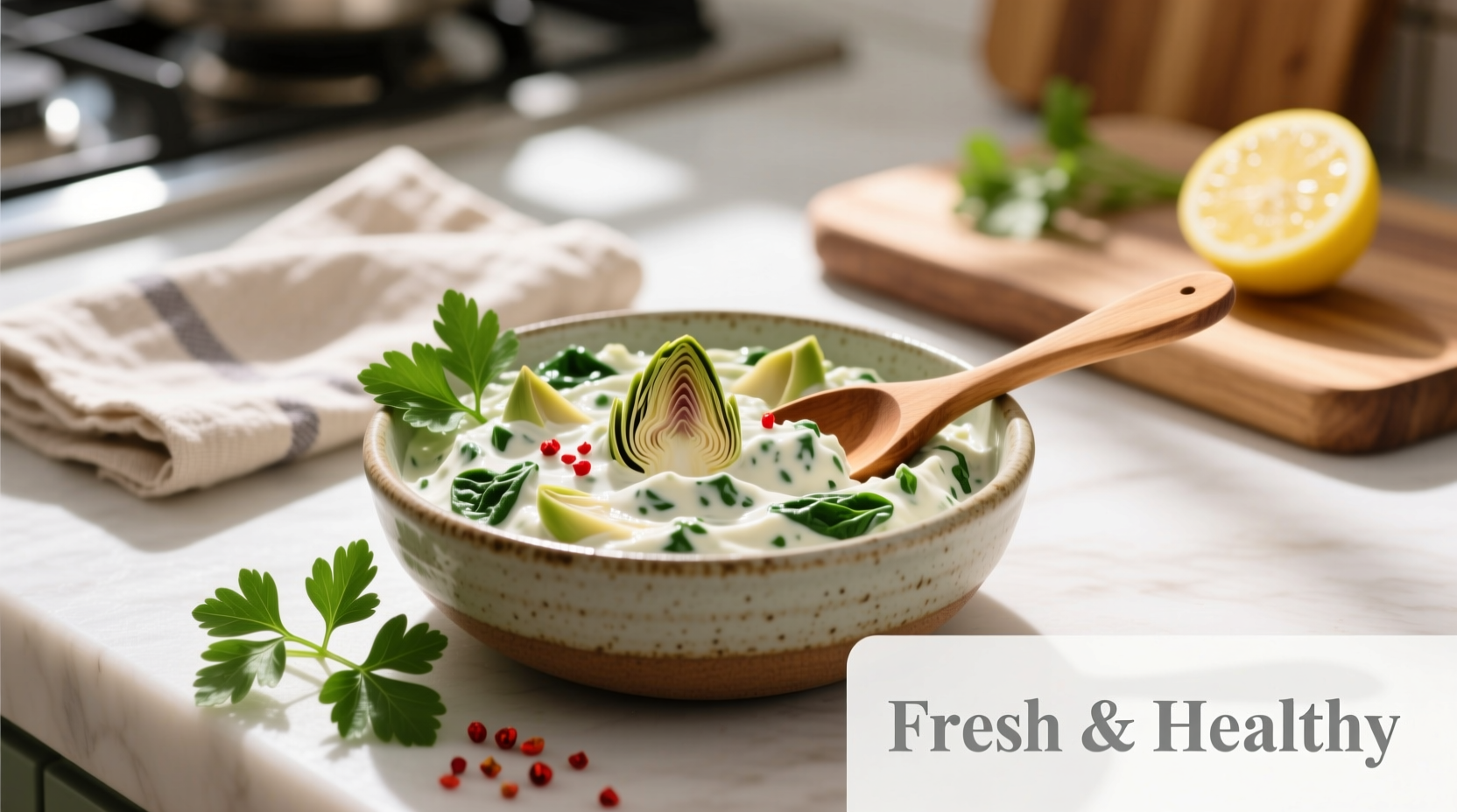 Healthy Spinach Artichoke Dip: 120 Calories, 9g Protein Recipe