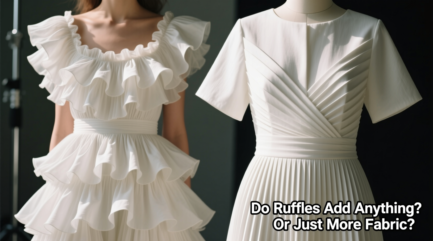 ruffle vs pleated dresses do ruffles actually add anything or is it just more fabric