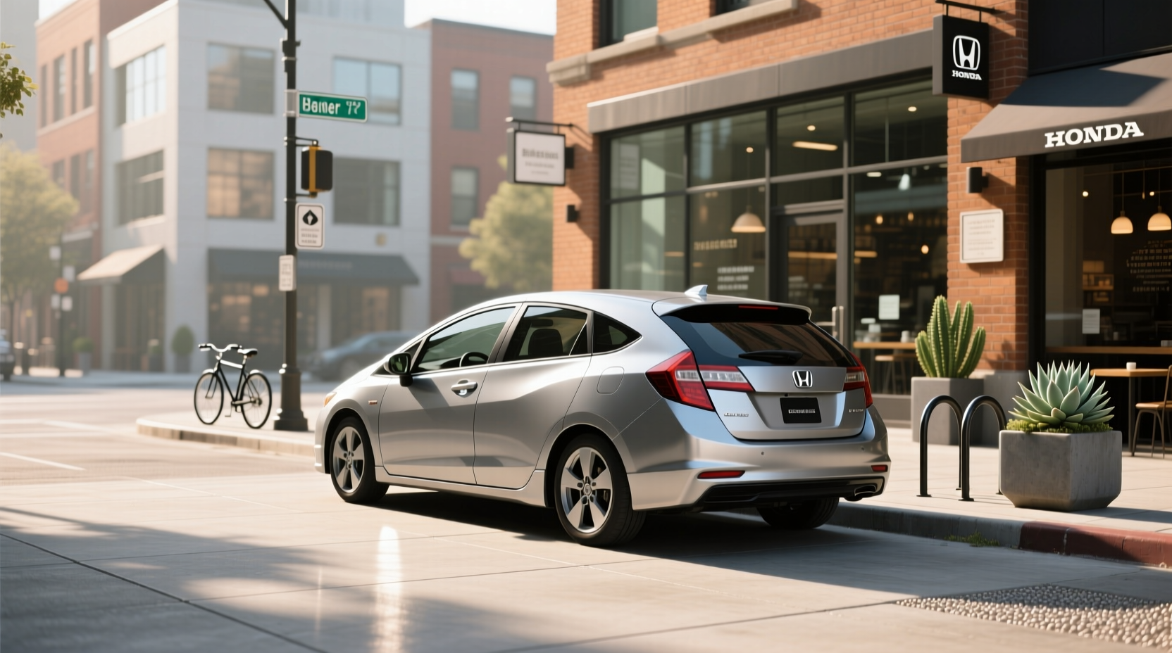 Used Honda Insight hatchback parked on suburban street