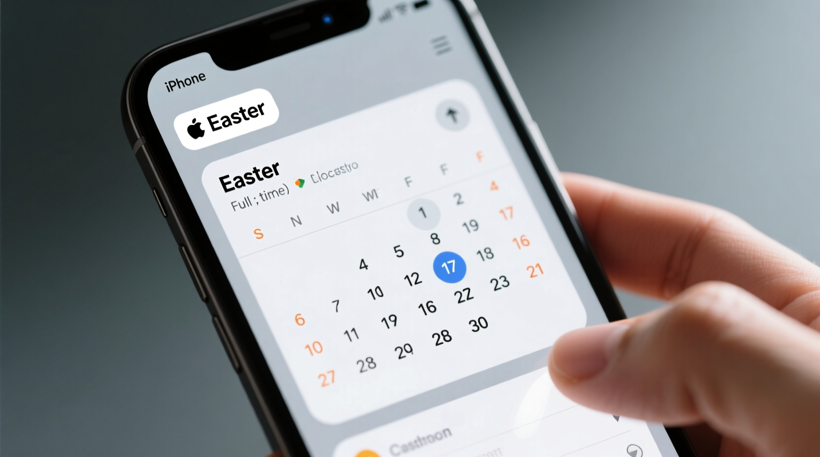 did apple take easter off of the iphone calendar