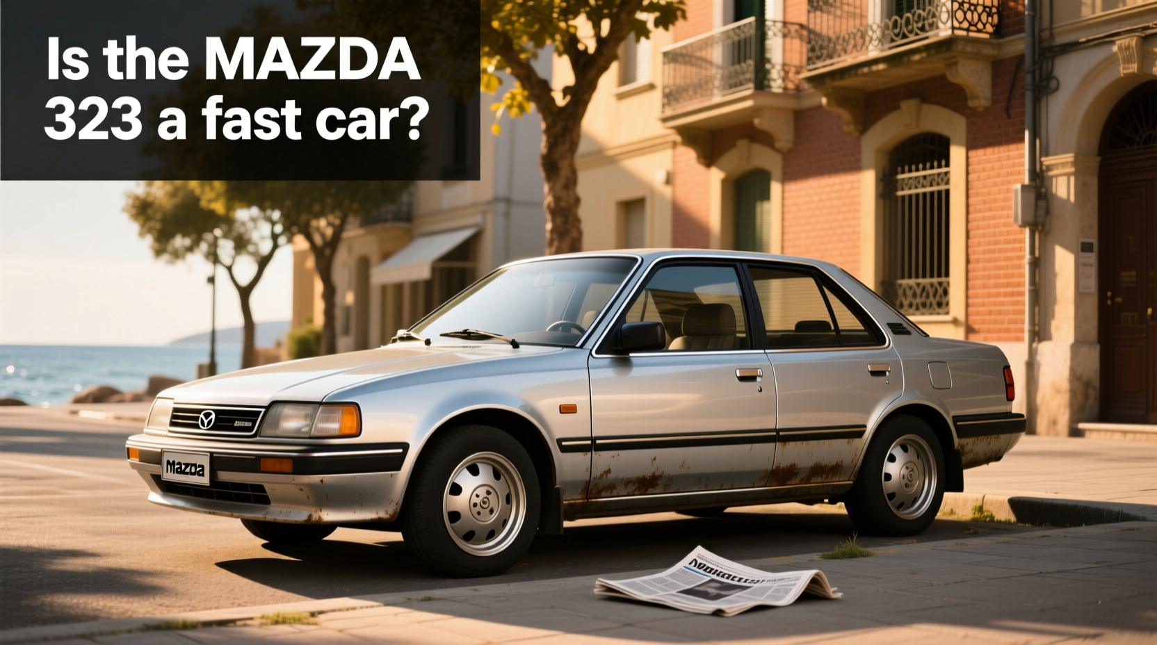 1994 Mazda 323 hatchback parked on city street