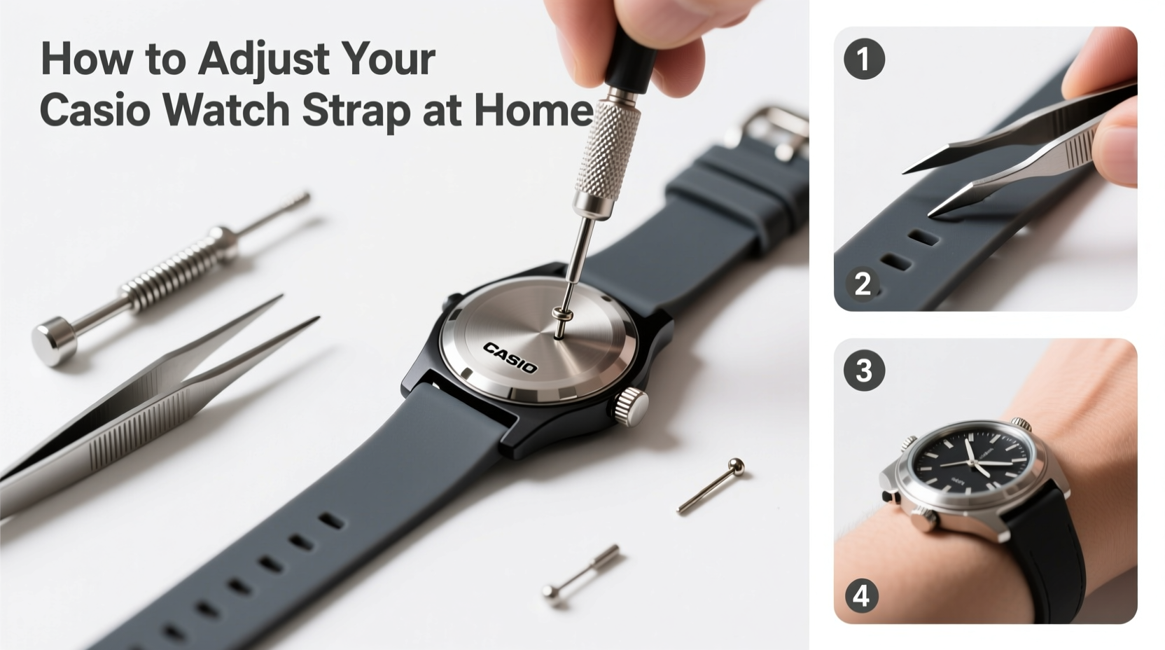 how to easily adjust your casio watch strap at home a step by step guide for perfect fit