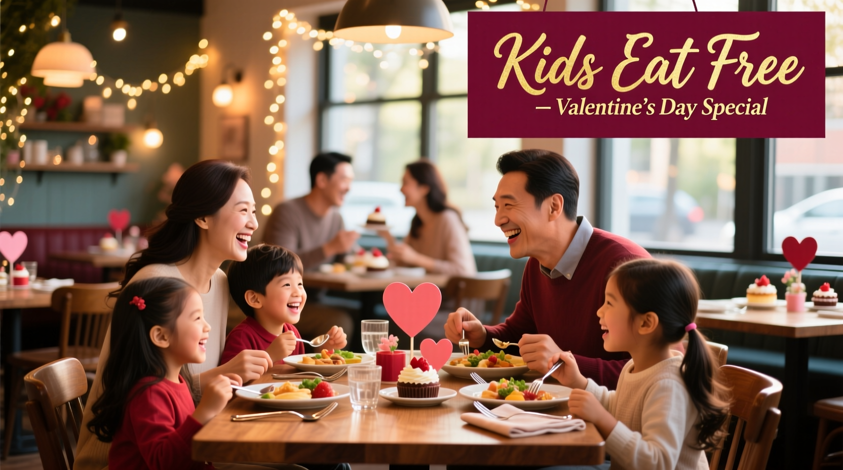 where do kids eat free on valentines day