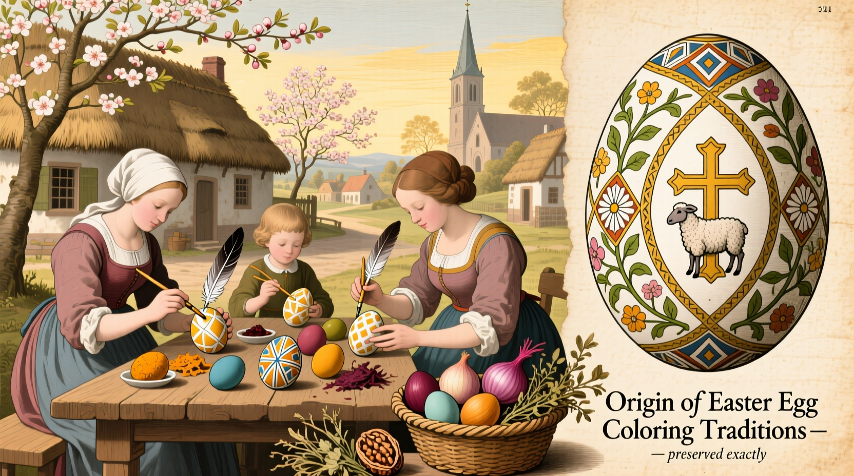 where does the coloring of easter eggs come from