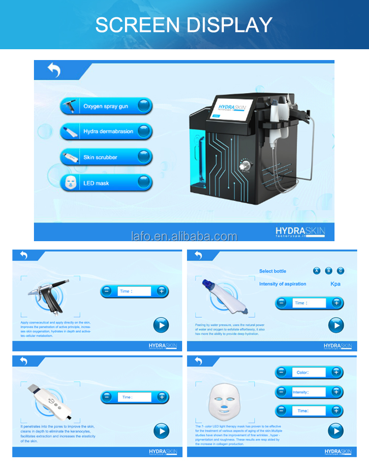 4 in 1 hydra dermabrasion oxygen jet machine facial dermabrasion machine with led mask