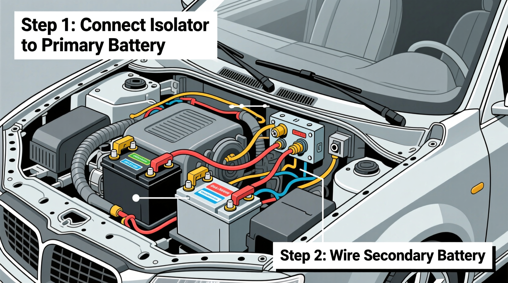 how to add a second battery for car audio