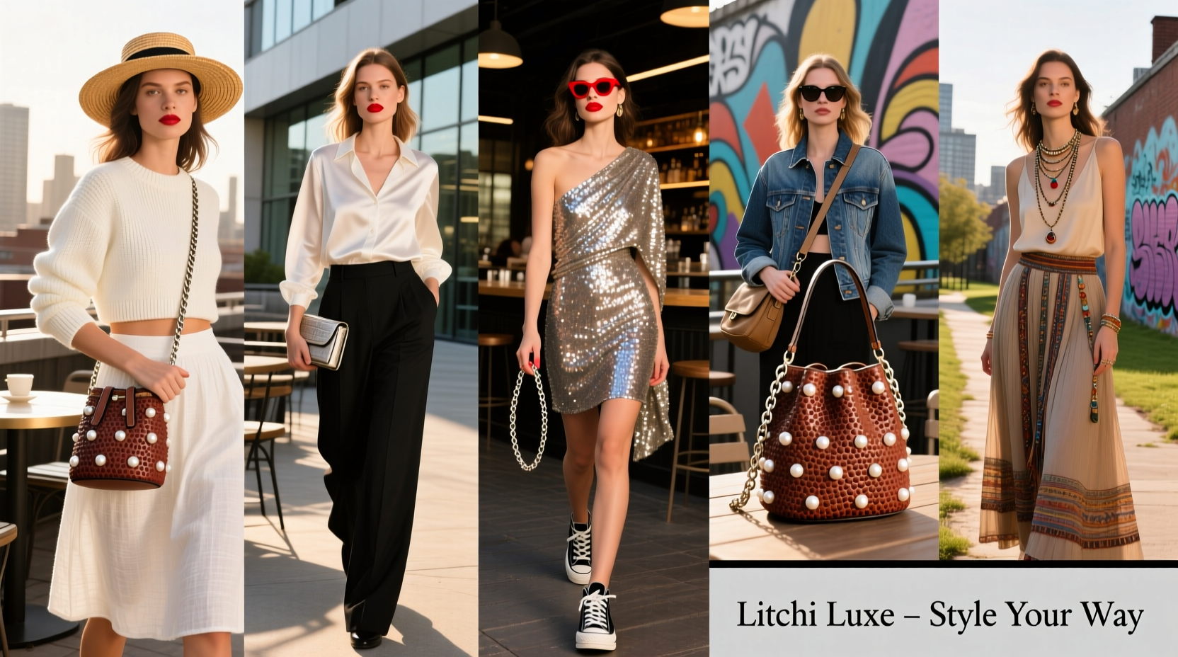 creative ways to style your litchi pattern bucket bag for every occasion