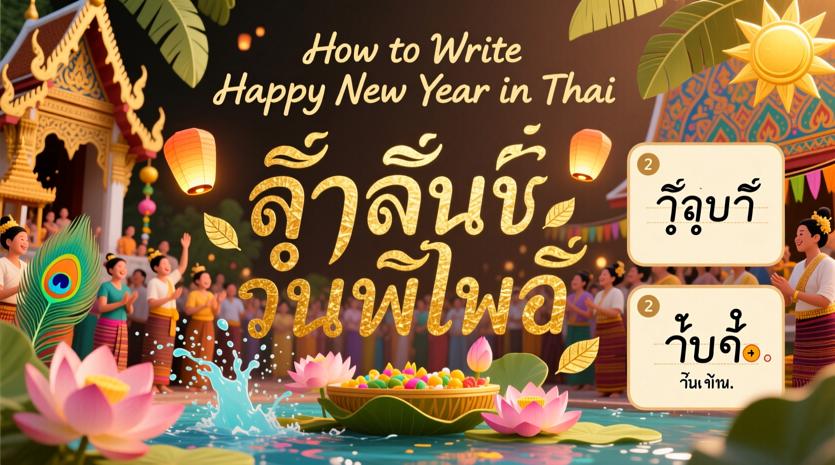 how to write happy new year in thai