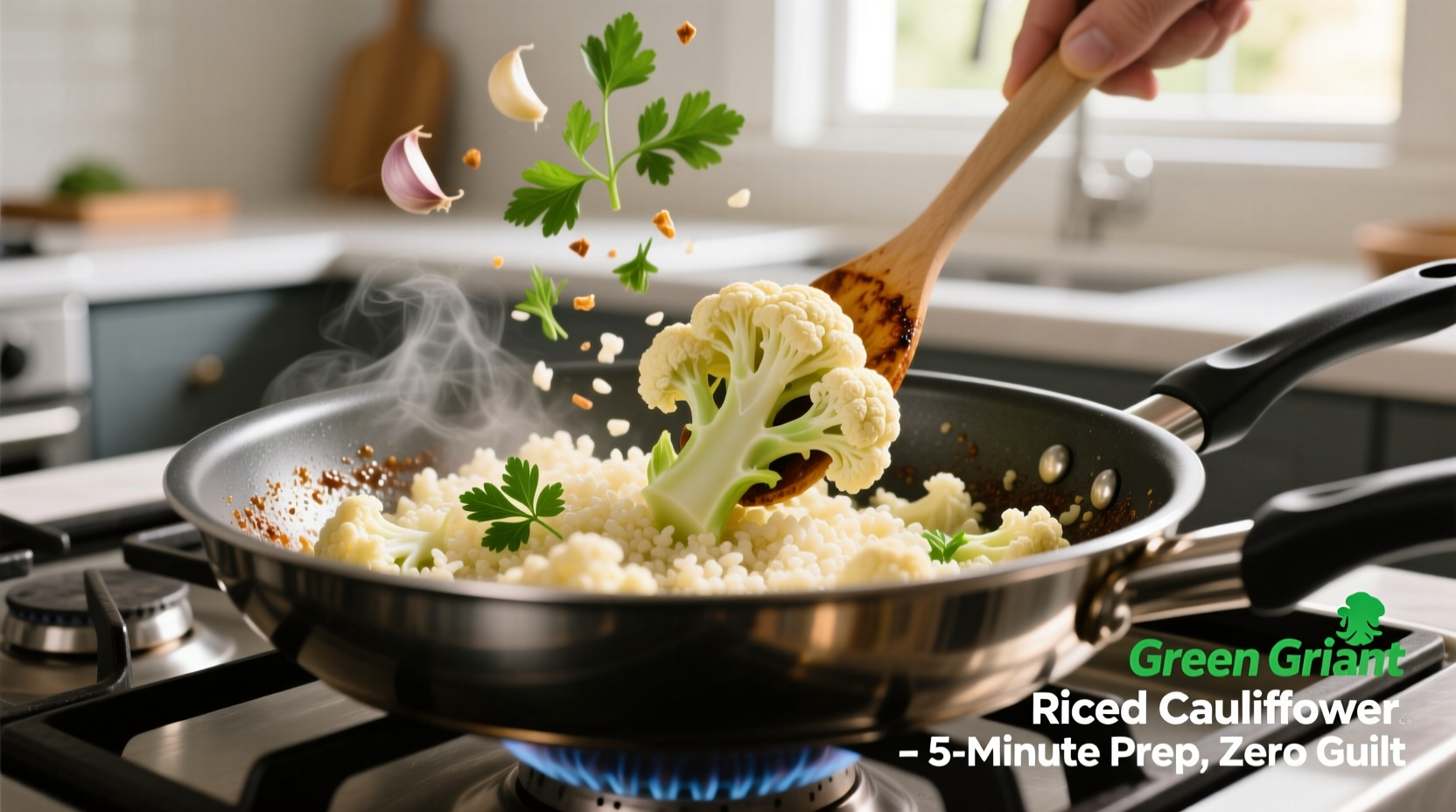 Green Giant riced cauliflower cooking process