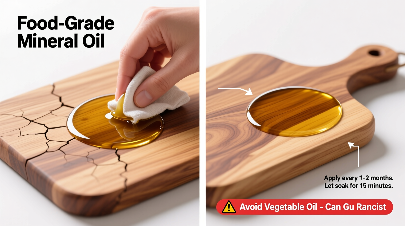 essential tips for oiling a wooden cutting board to prevent cracks and extend its life
