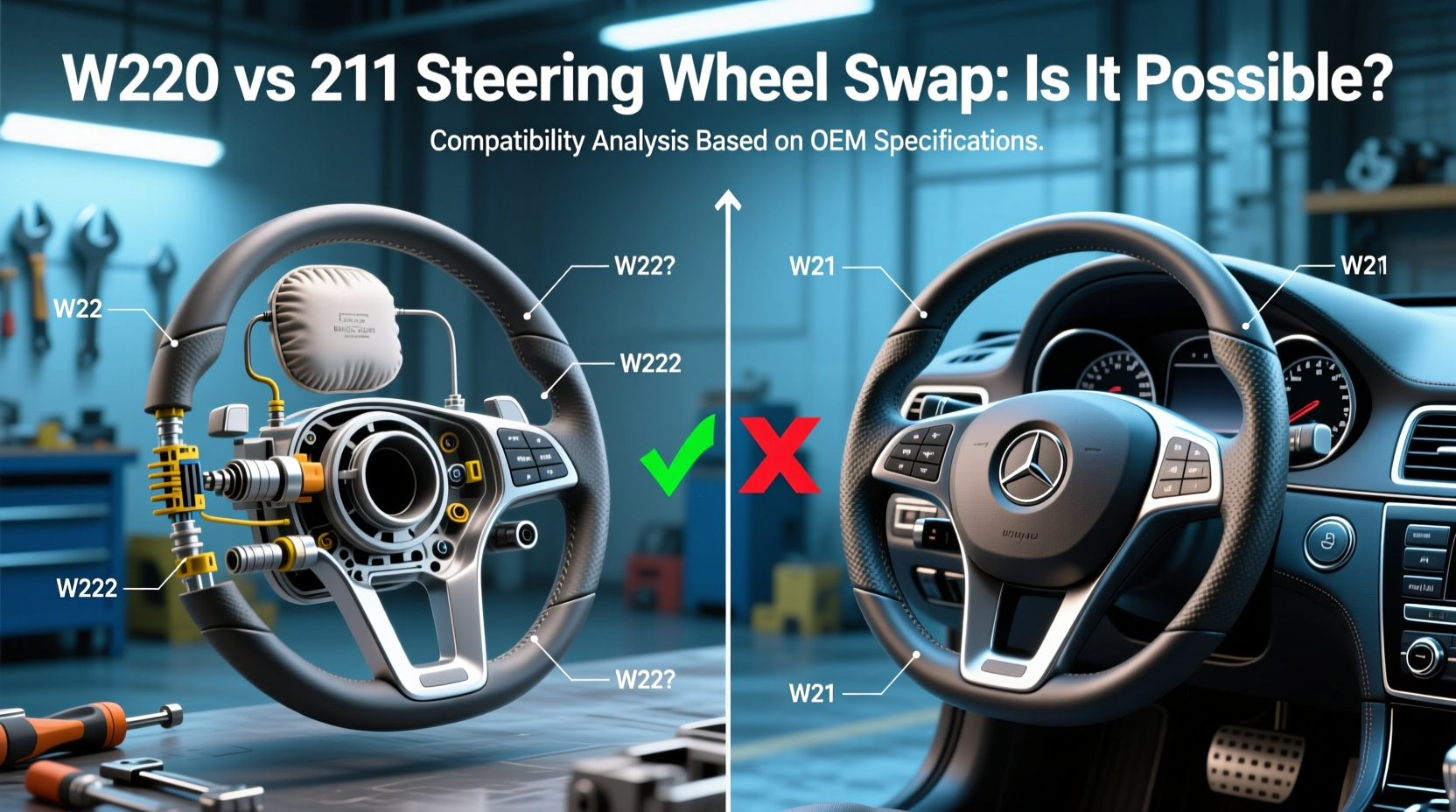 w220 vs w211 steering wheel swap