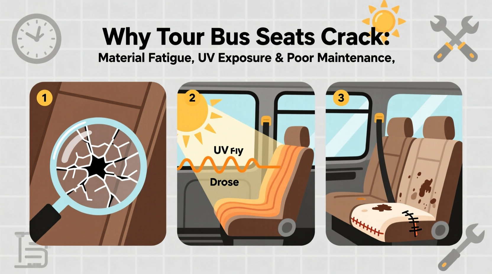 why tour bus seats crack