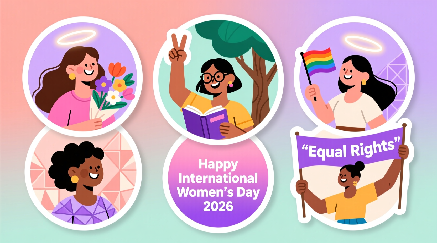 happy international womens day stickers