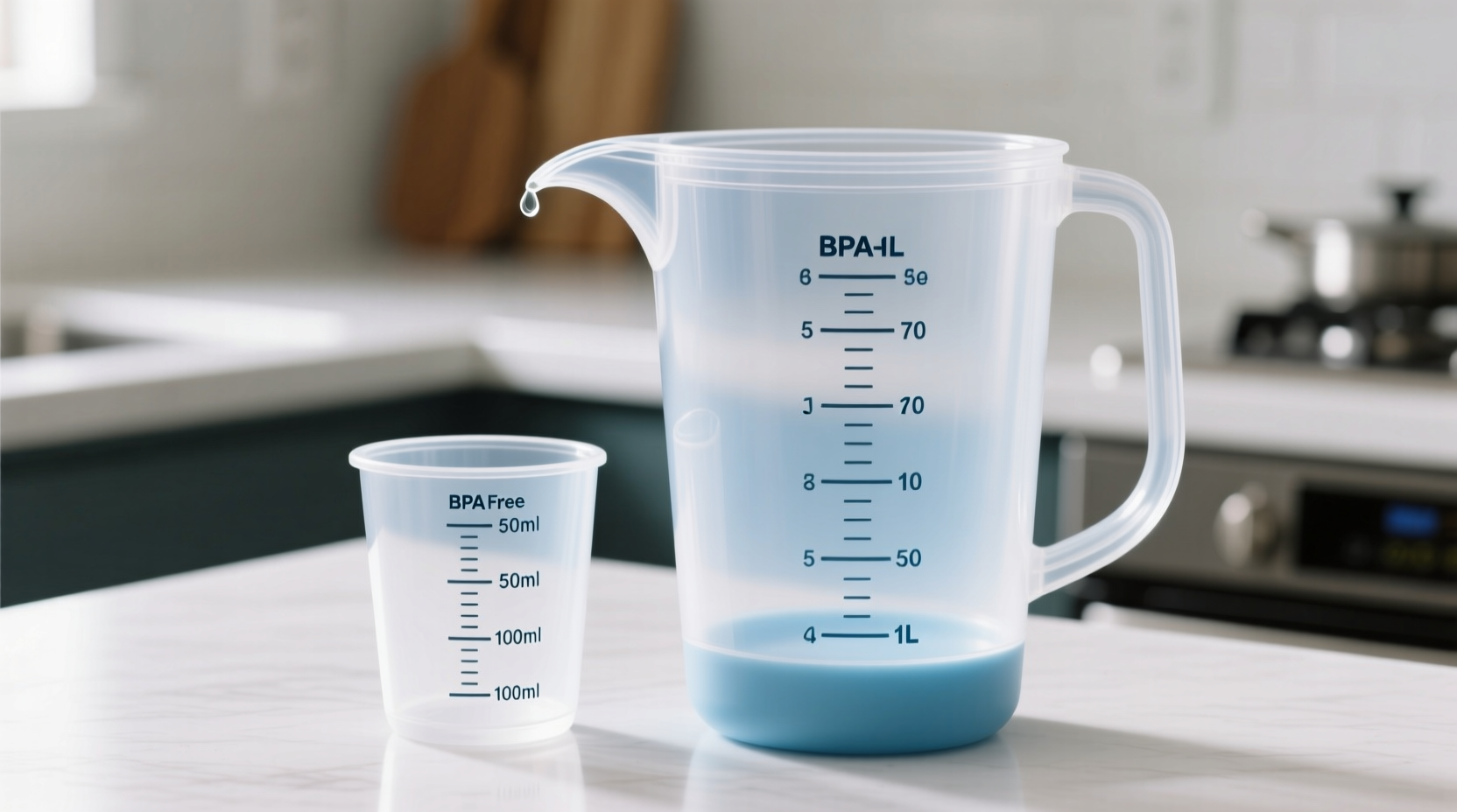 the 2 in 1 measuring jug combines small and large measu