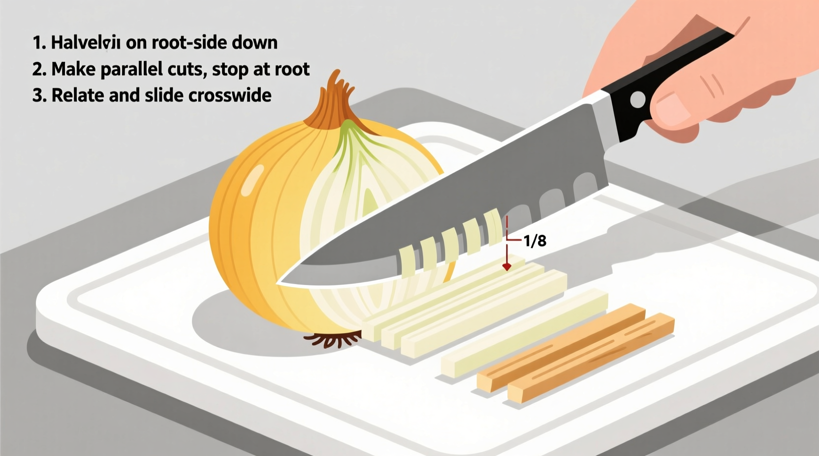 how to julienne an onion
