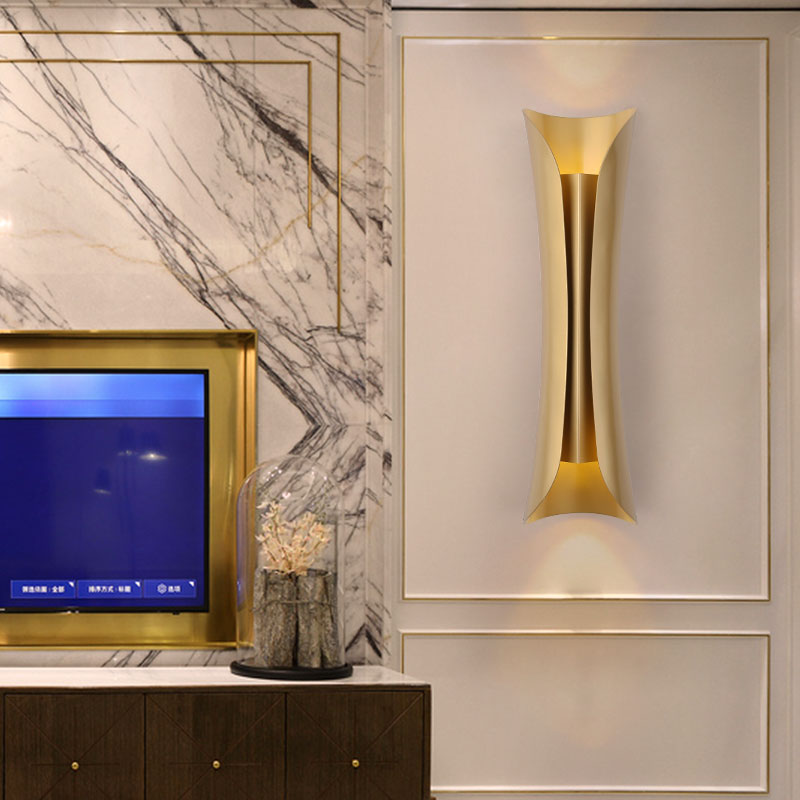 modern luxurious vintage iron art golden color Plating with Black cloth cover wall light for hotel wall light