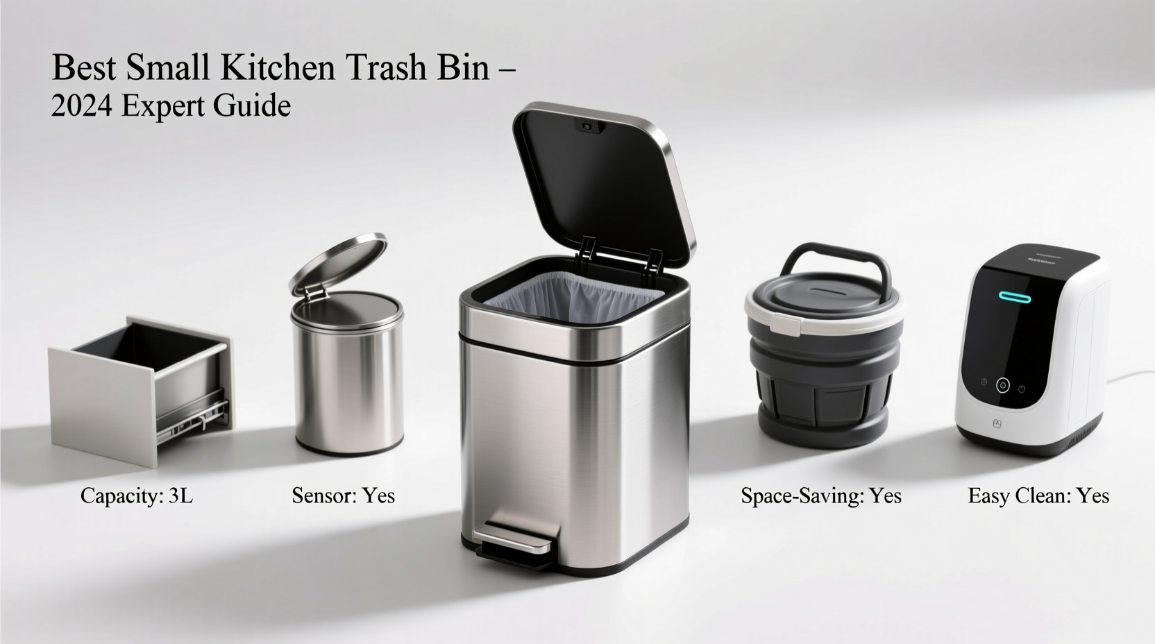 small kitchen trash bin