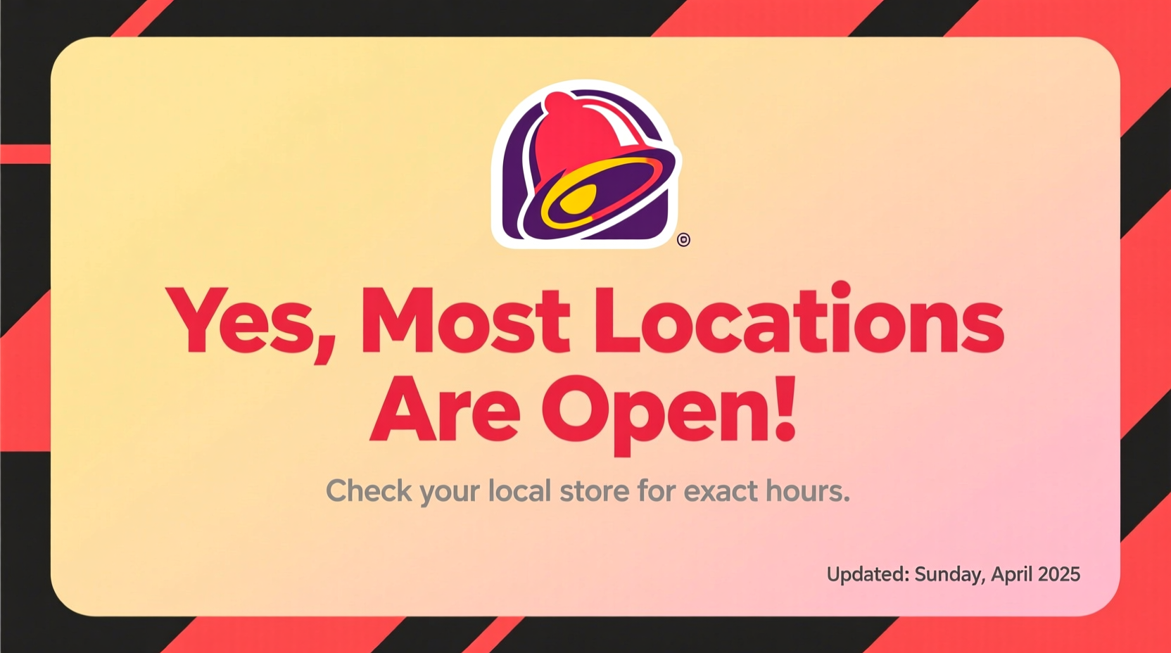 is taco bell open on sundays