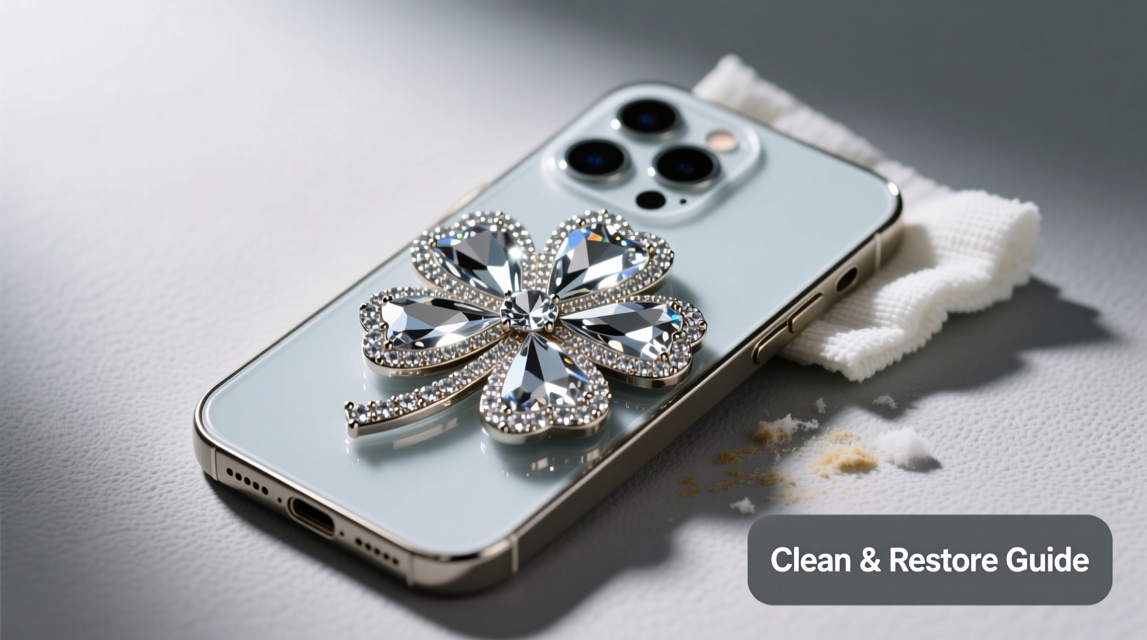 how to safely clean and restore shine to your rhinestone clover iphone case