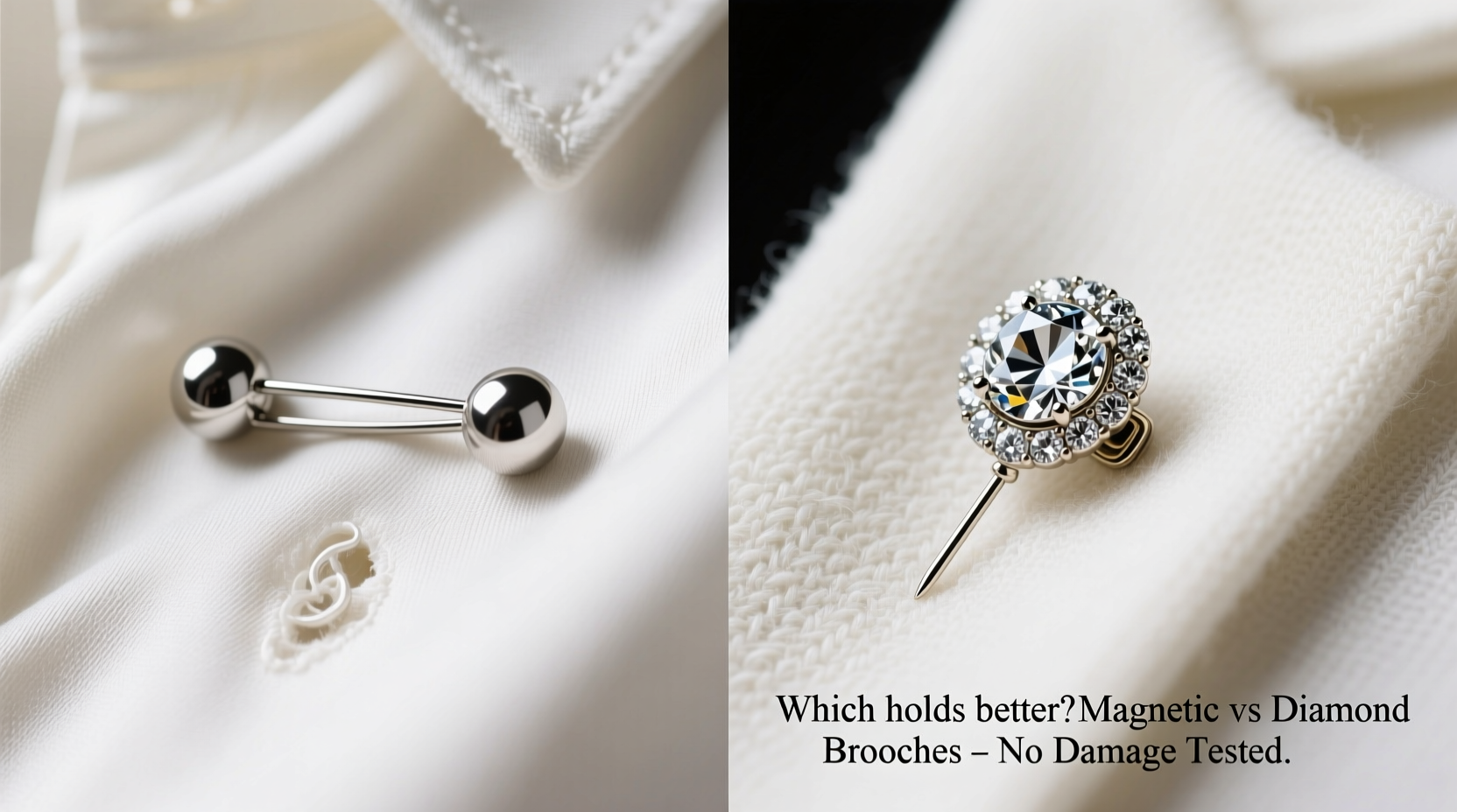 magnetic brooches vs diamond brooches which one will actually hold without damaging clothes