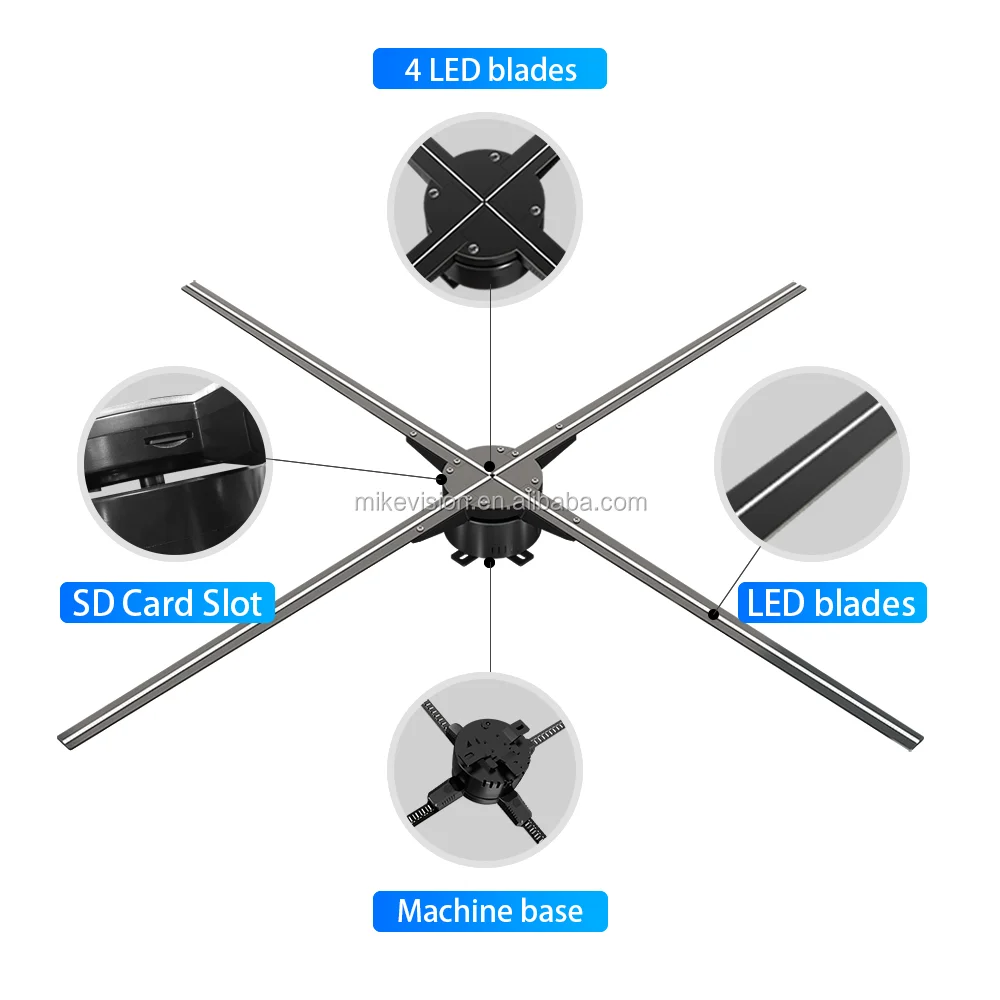 Cheap 6 Blades Wifi App Controlled 56Cm Led Fan 560Mm Other Advertising Equipment