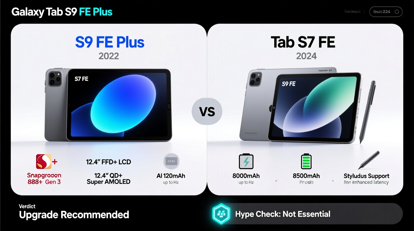 galaxy tab s9 fe plus vs s7 fe is it worth upgrading or is the new one just hype