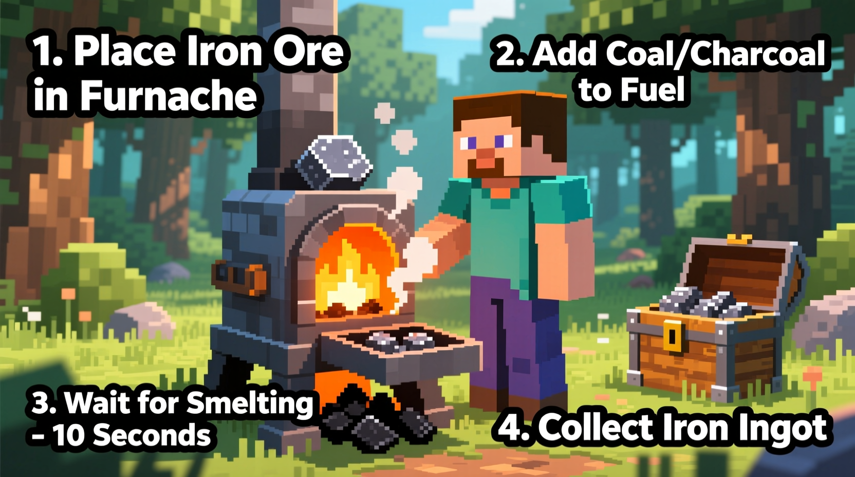 how to craft iron ingots in minecraft