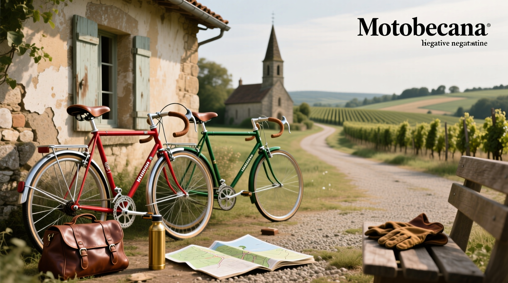Motobecane vintage bicycle displayed outdoors
