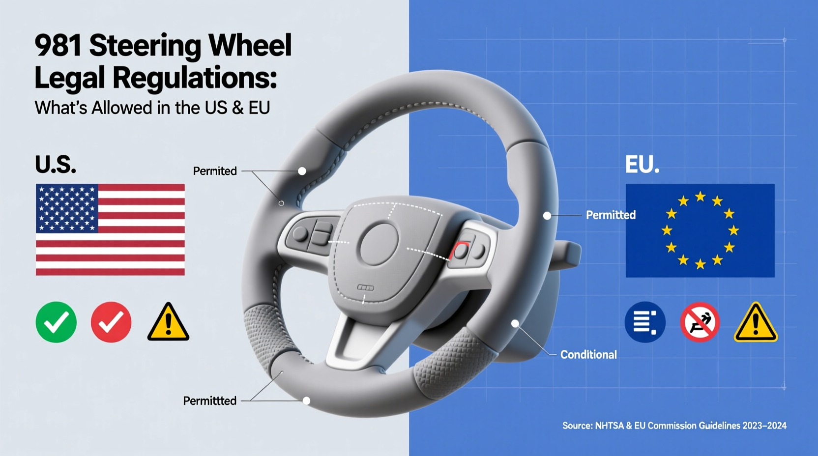 981 Steering Wheel Legal Regulations: What’s Allowed in the US & EU