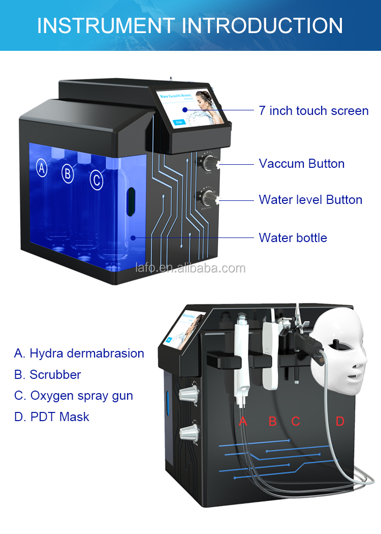 4 in 1 hydra dermabrasion oxygen jet machine facial dermabrasion machine with led mask
