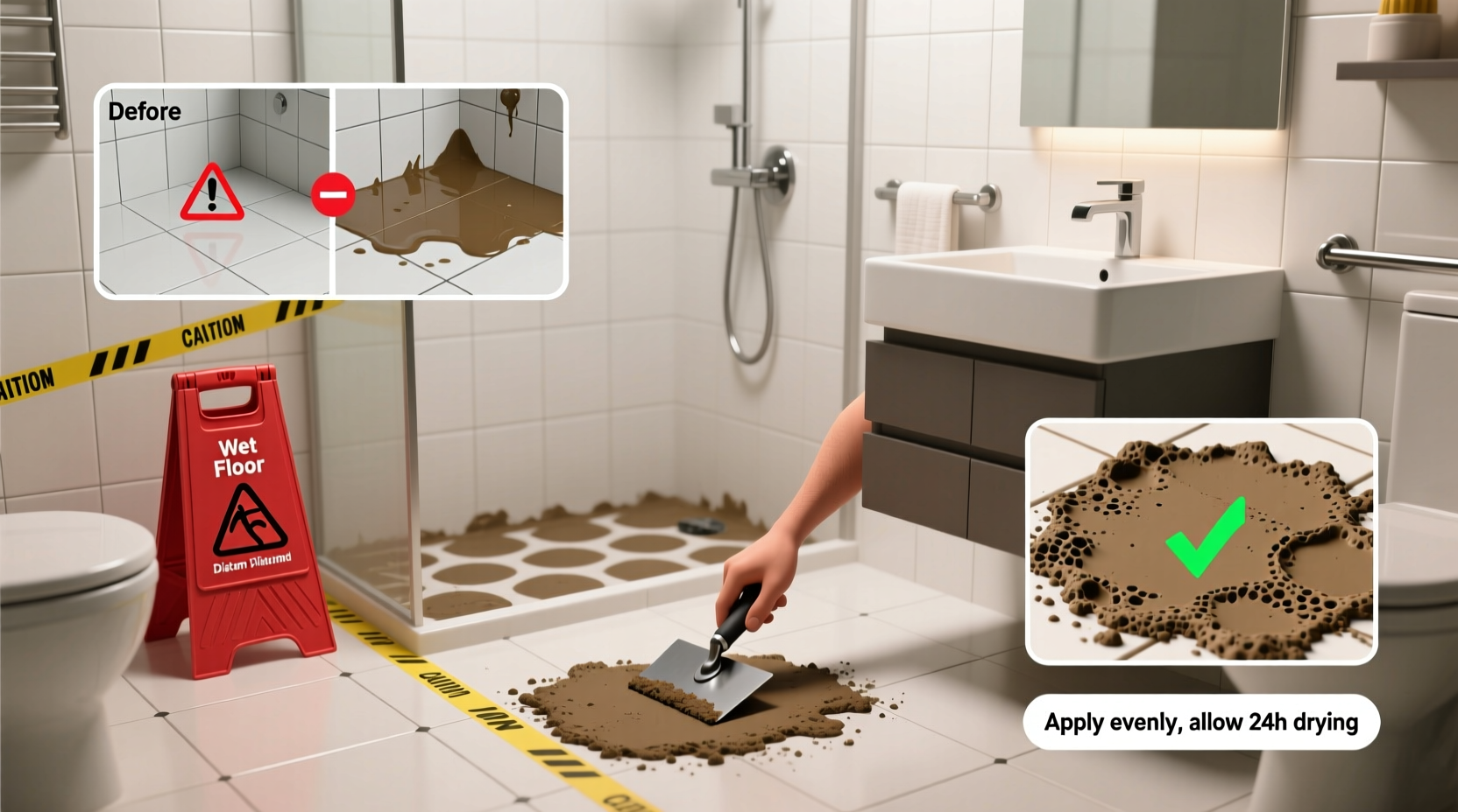 how to safely use diatom mud to prevent bathroom slips and falls