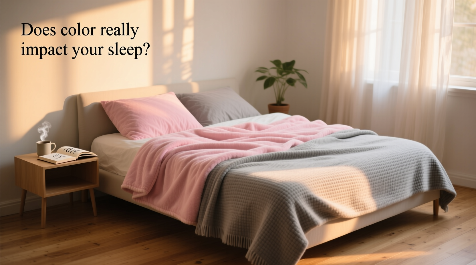 pink vs grey blanket does the color really impact your sleep home vibes