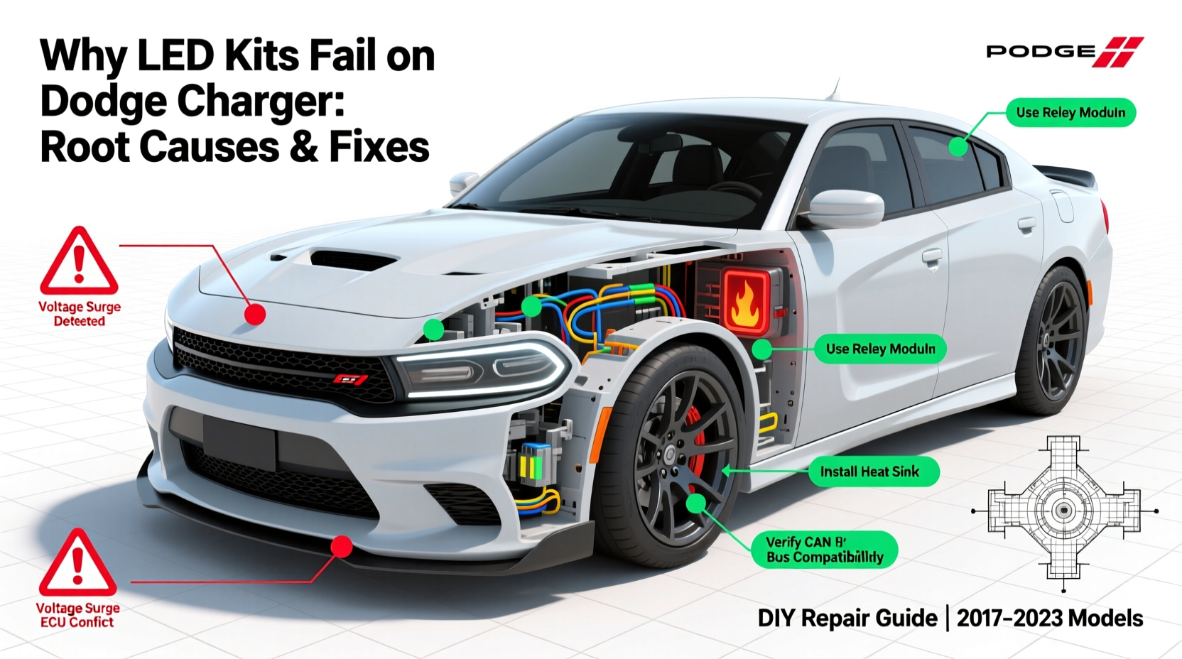 why led kits fail dodge charger
