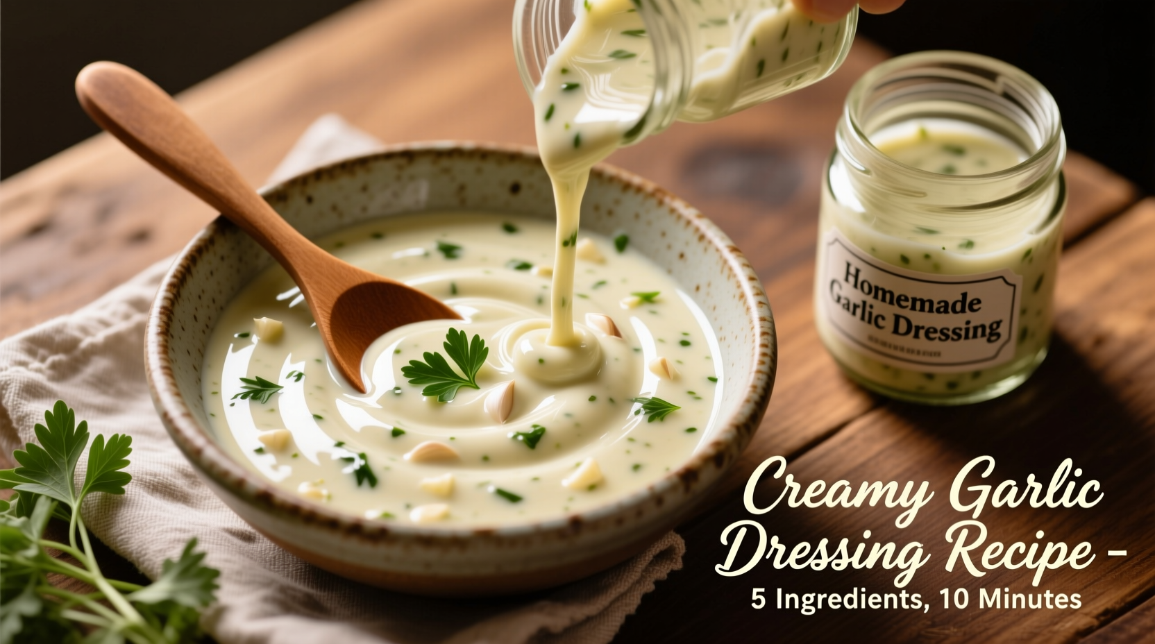 Perfect Creamy Garlic Dressing Recipe in 5 Minutes