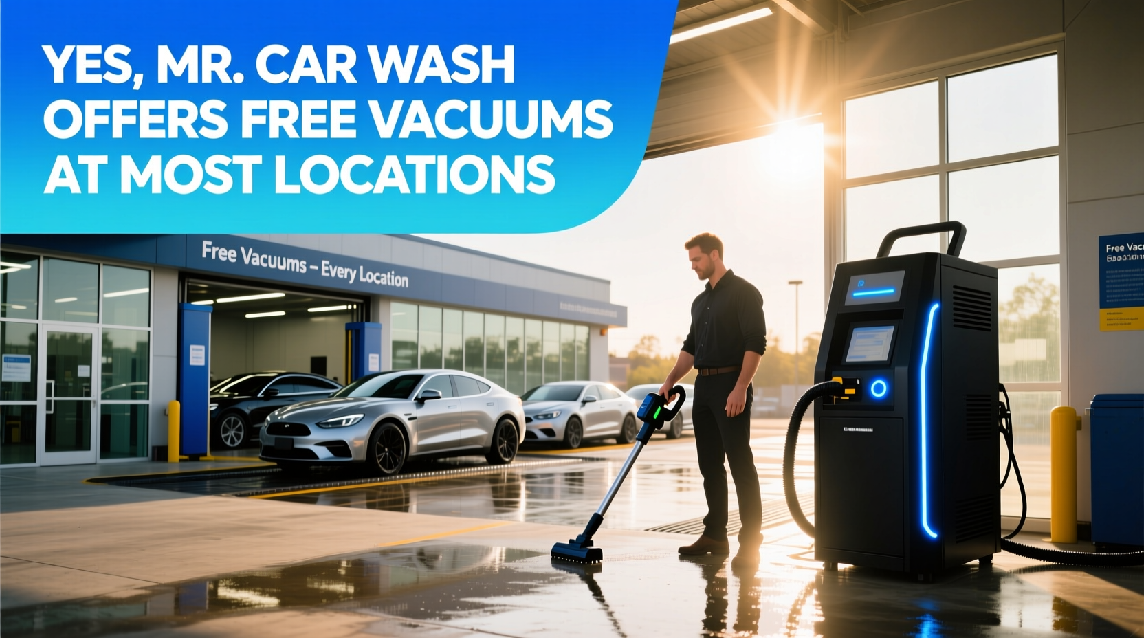 does mister car wash have free vacuums