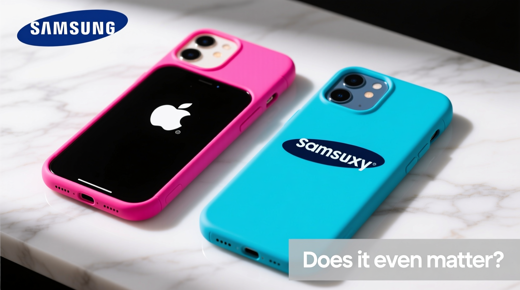 apple vs samsung logo does it even matter when youre slapping a case on it