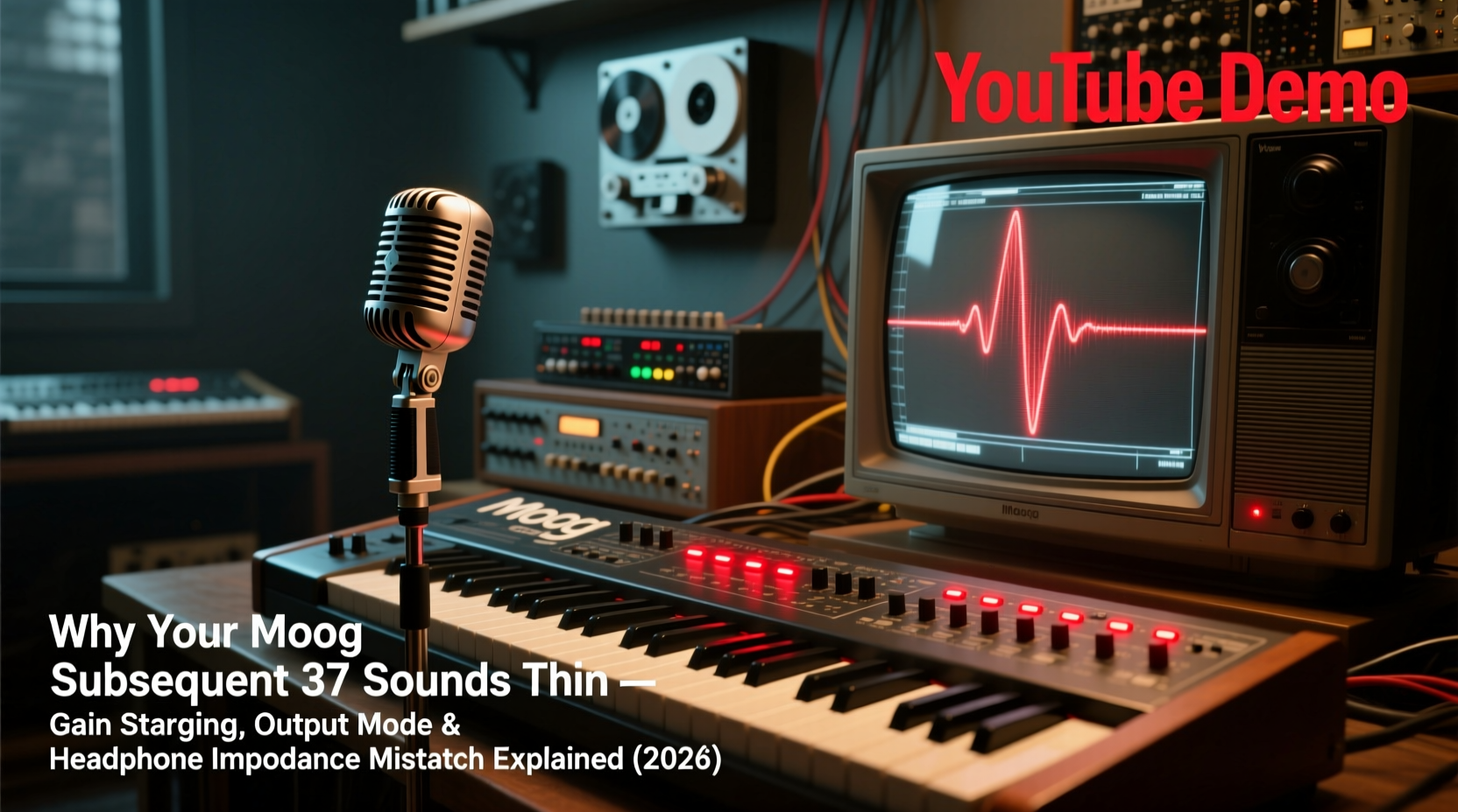 Why your Moog Subsequent 37 sounds thin compared to YouTube demos — gain staging, output mode, and headphone impedance mismatch explained (2026)