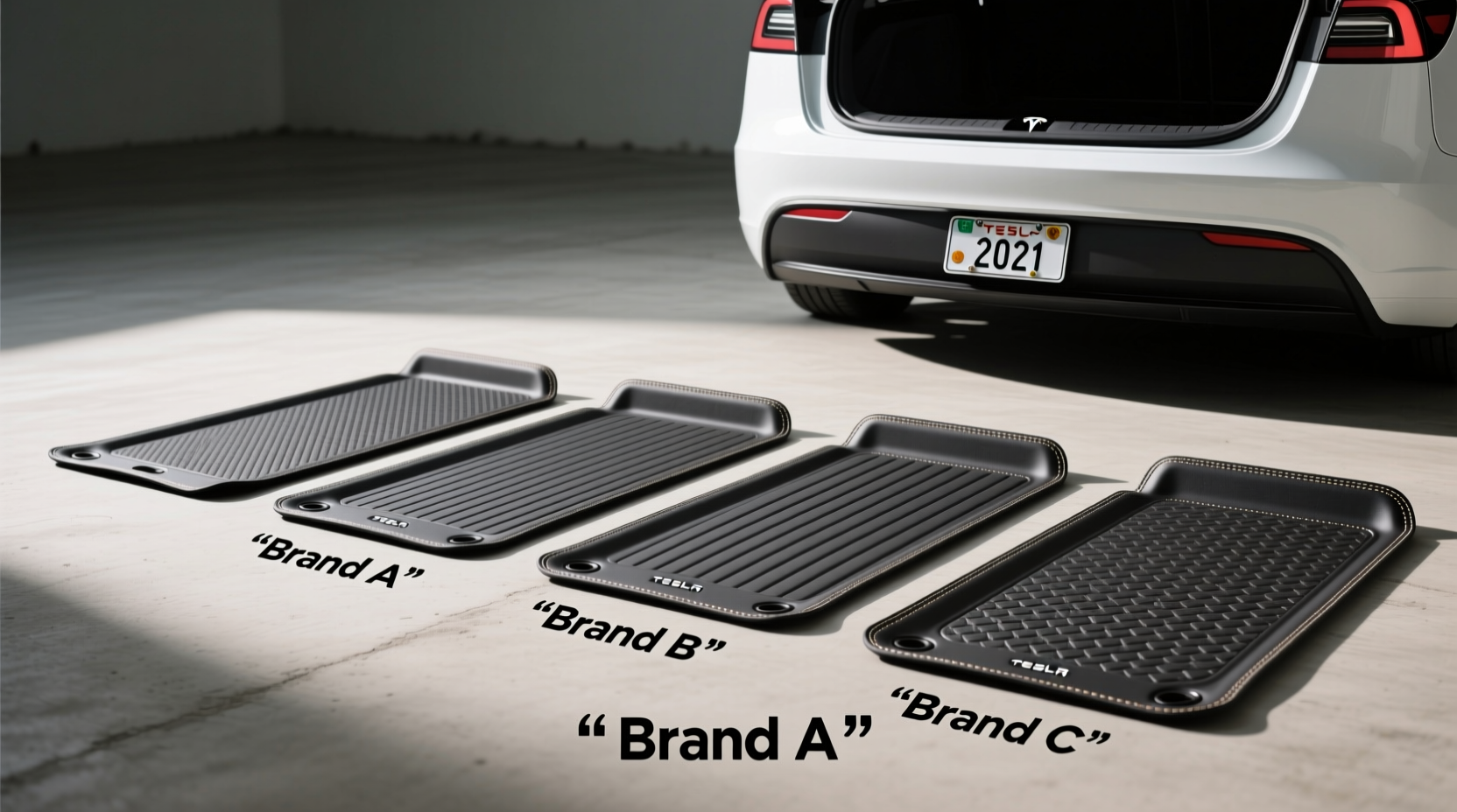 model3 2021 trunk mat comparison