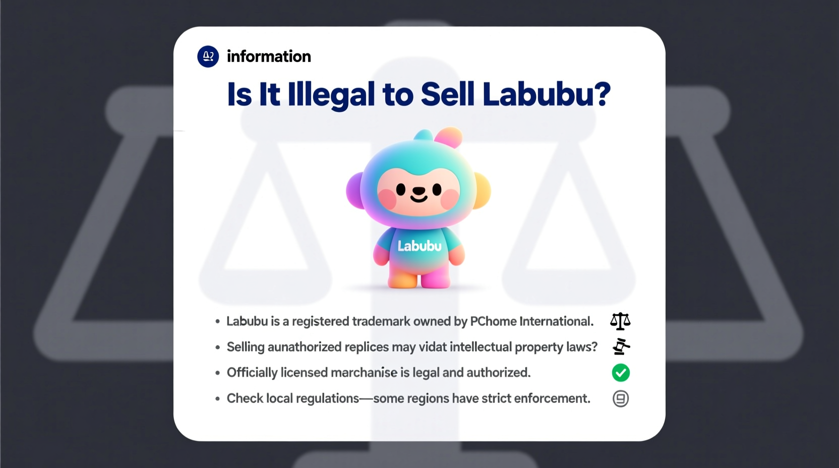 is it illegal to sell labubu